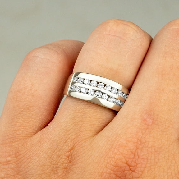 Real Solid 925 Sterling Silver CZ Hip Hop Ring Iced Pinky Wedding Band Men