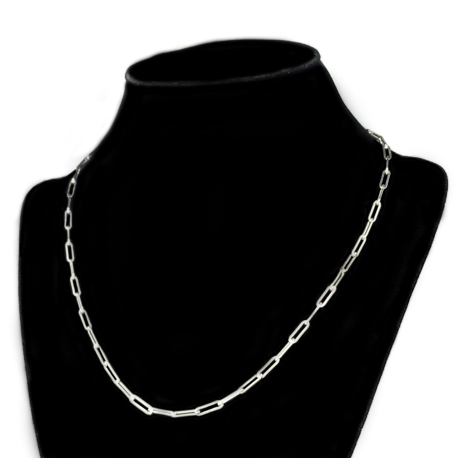 Real Solid 925 Sterling Silver Paperclip Necklace Paper Clip Choker