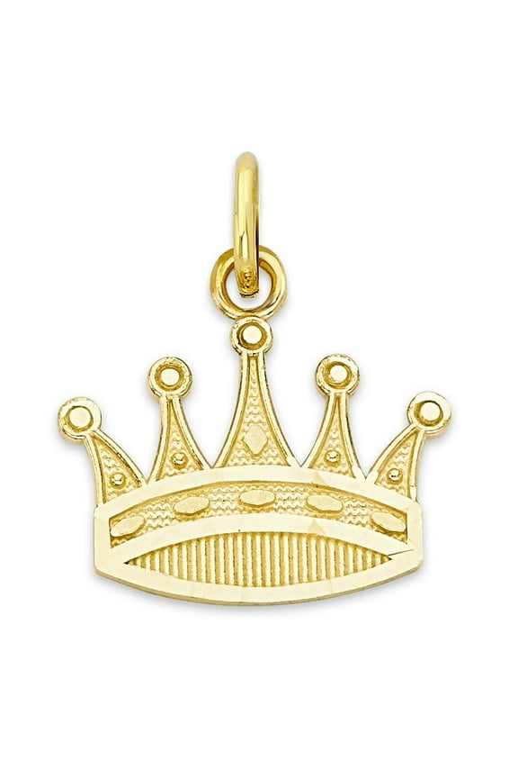 Real Solid Gold Crown Charm, Crown Jewelry for Her Queen Charm Princess Gifts Crown Jewelry Tiara Jewelry for Women, Kingdom Jewelry Gift