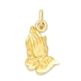 thumbnail image 1 of Golden Fire Solid Gold Prayer Hands Charm, Religious Jewelry for Women, 1 of 5