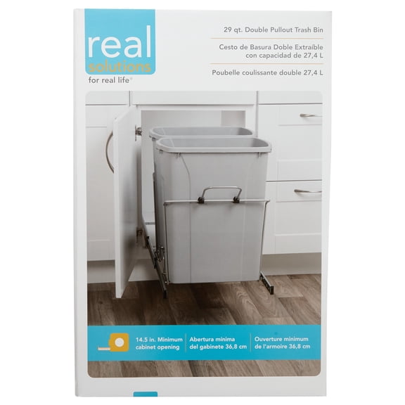 Real Solutions Double Pull-Out Waste Container - Pack of 4
