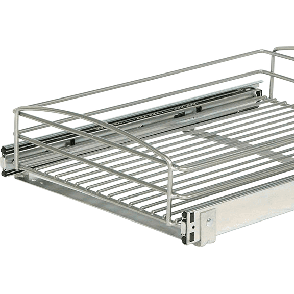 Real Solutions Slide Out Wire Basket Organizer - Single Pack  Indoor & Outdoor Use, NEC-Compliant