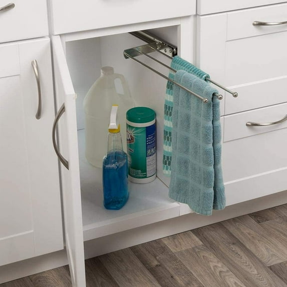 Real Solutions for Real Life Real Solutions Pull-Out Kitchen Towel Holder Bar