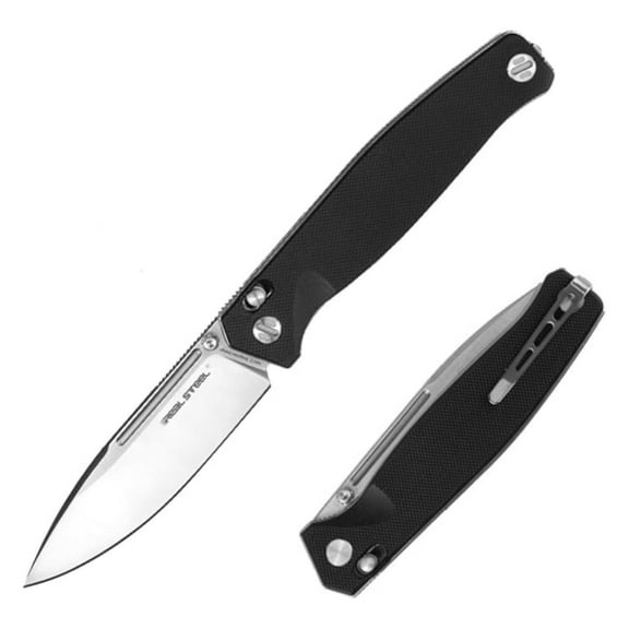 Real Steel Huginn Folding Knife - VG-10 Blade, G10 Handle - Camping, Hiking, EDC Pocket Knife for Men & Women