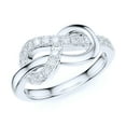thumbnail image 1 of Real Sterling Silver Thick Tie The Infinity Love Knot Simulated Diamond Intertwined Ring Promise Ring (3), 1 of 6