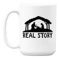 thumbnail image 1 of Real Story, Christmas Nativity Scene White Ceramic Coffee & Tea Mug (15oz), 1 of 6