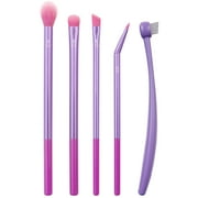 Real Techniques Eye Love Drama Makeup Brush Kit, Professional Eye Brush Set, Soft Bristles, Cosmetic Brushes For Eyeshadow, Eyebrow, Blending, Fan, and Eyelashes, 5 Piece Set