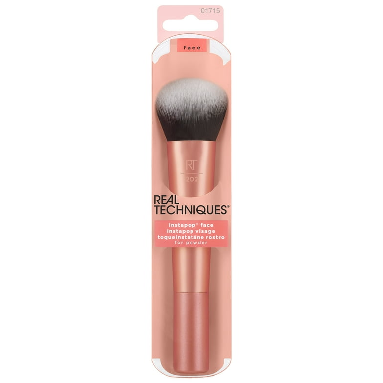 Real Techniques InstaPop Face Brush For Liquid or Cream Foundation Streak Free Coverage Orange Face Brush 1 Count