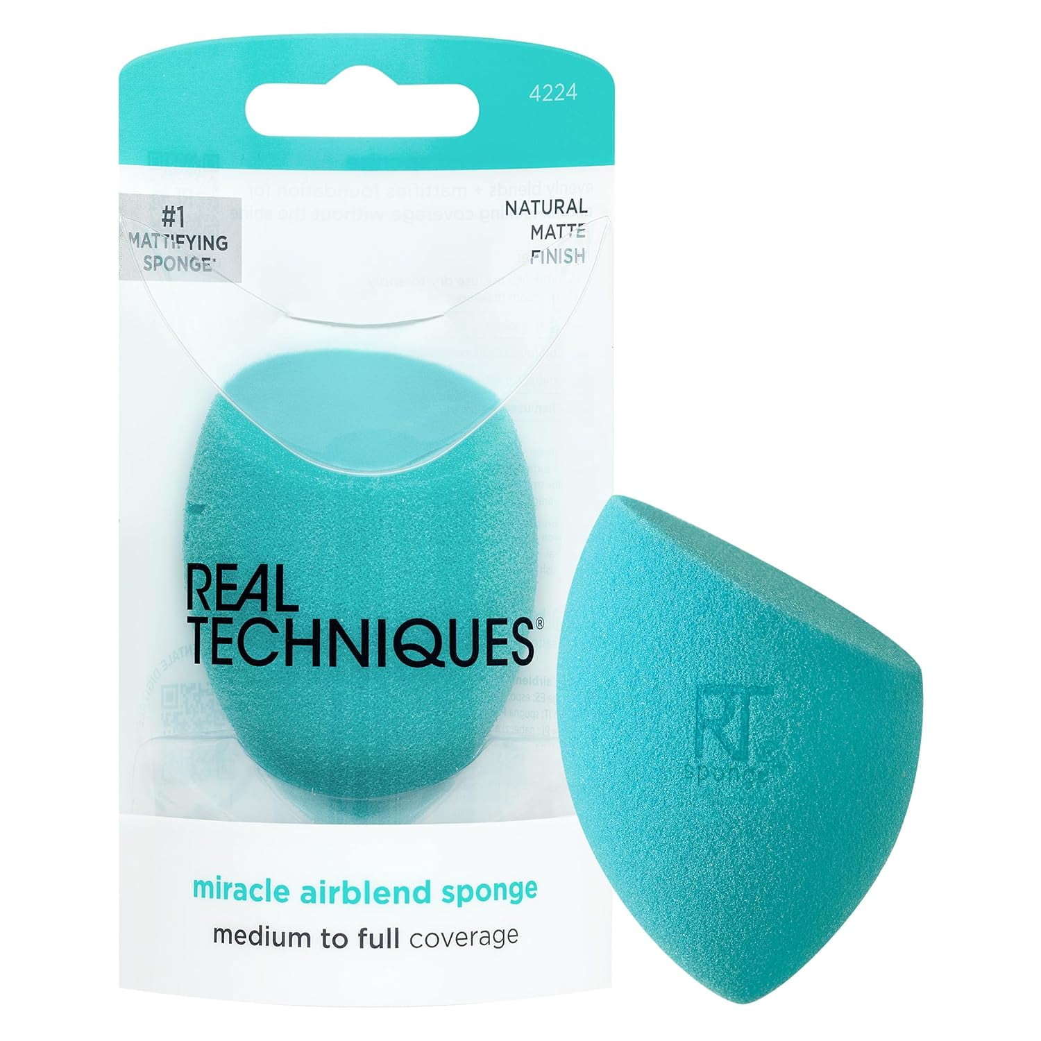 Real Techniques Miracle Airblend Sponge, Makeup Blending Sponge, Matte