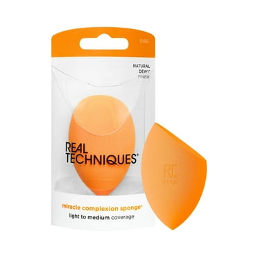 Real Techniques Miracle Complexion Sponge, Makeup Sponge for Liquids & Creams, Orange, 1 Count