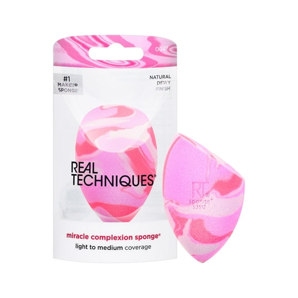 Real Techniques Pink Swirl Miracle Complexion Sponge, for Liquids & Creams, 1 Count