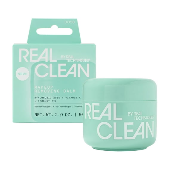 Real Techniques Real Clean Face Erase Makeup Removing Balm, Hydrating, for Adults 0.2 fl. oz. Jar