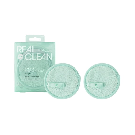 Real Techniques Real Clean Makeup Remover Pads, Cleansing, for Adults, 2 Count