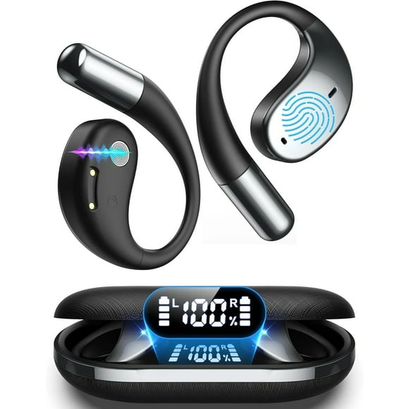 Real-Time 6-in-1 AI Translation Earbuds with 144 Languages and Accents 8 Offline Support Voice/Video Call Wireless Translator for Travel Business Learning-Black
