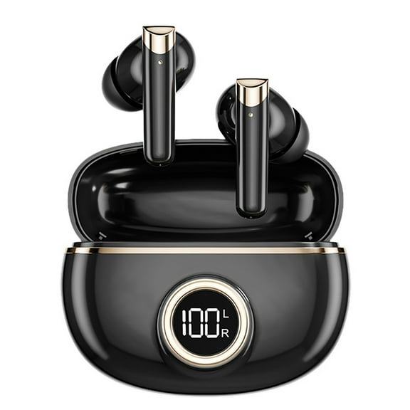 Real-Time AI Translation Earbuds 144-Language TWS Translator Compatible with iOS Android for Travel Business-Black