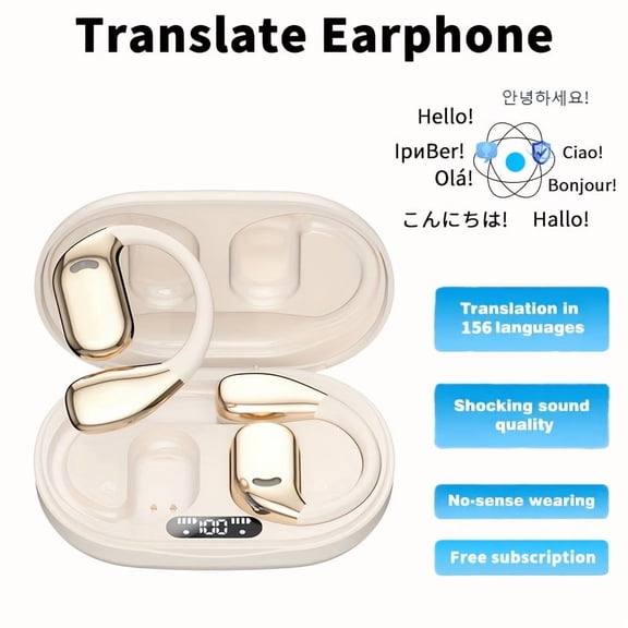 Real-Time AI Translation Earbuds, a 3-In-1 Device with Wireless 5.4, Capable of Translating 156 Languages for Both Ios And Android, Ideal for Travel, Business, And Learning