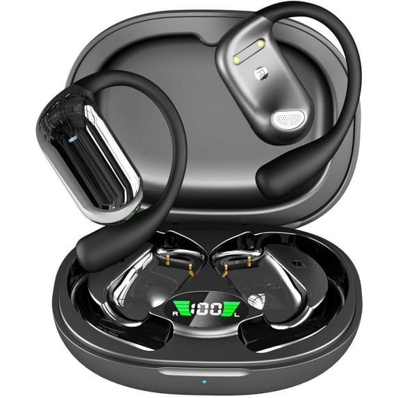 Real-Time Ai Translation Earbuds, Open-Ear Translator with Two-Way Language Translation, 144 Languages & Accents Earbuds Real Time (Black)