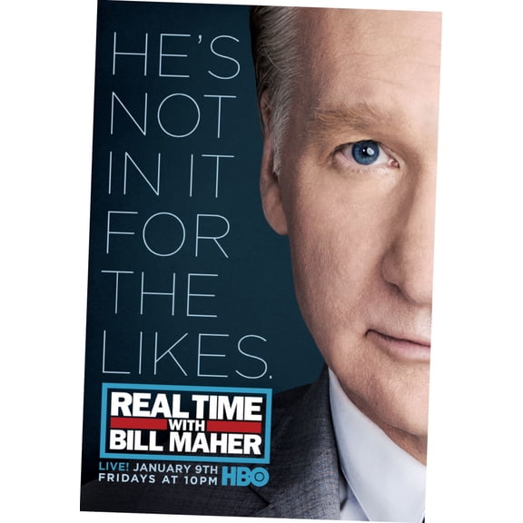 Real Time Bill Maher Poster 16in x 24in 16x24 Multi-Color Square Adults Western Graphic