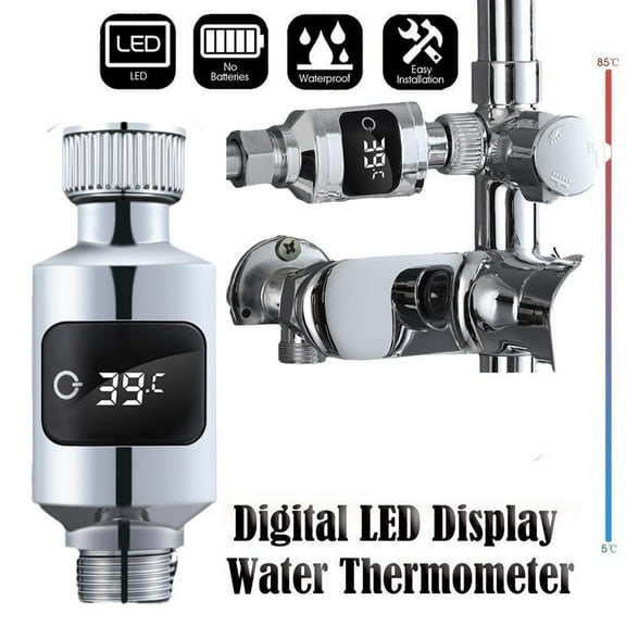 Real-Time LED Water Thermometer for Shower - Digital Display, Accurate Temperature Monitoring, Universal Fit, Waterproof