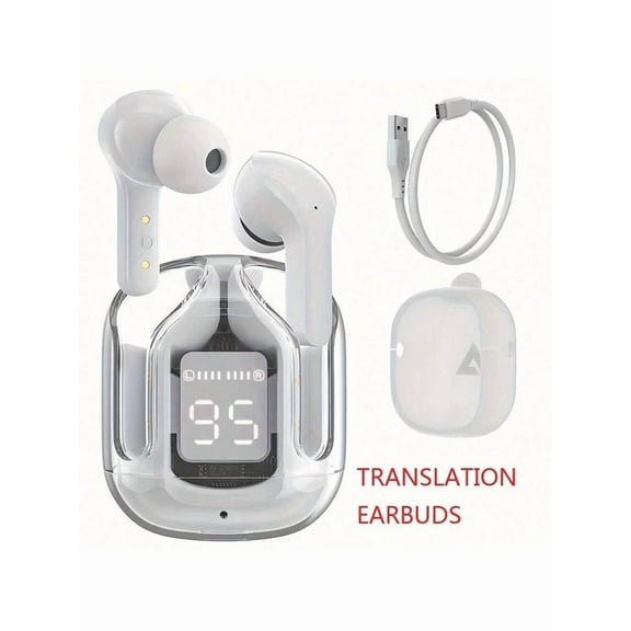 Real-Time Language Translator Headphones - Open-Ear AI Translator | Supports 144 Languages | Compatible with iOS & Android | Wireless Translation Earbuds for Travel, Meetings