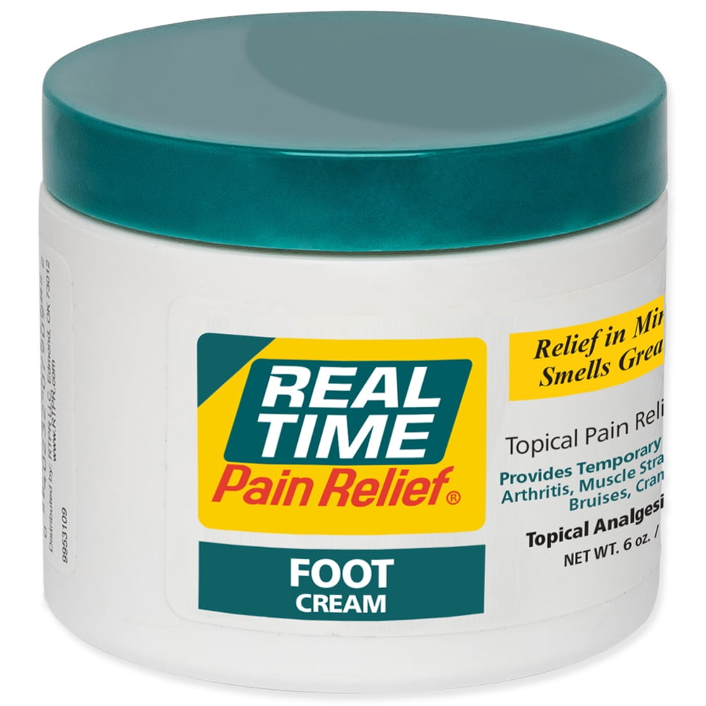 Real Time Relief Foot Cream for Arthritis, Sore & Tired Feet 6oz Jar