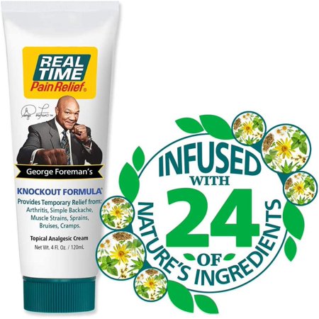Real Time Pain Relief George Foreman's Knockout Formula, Topical Pain Relief, 4 oz Tube