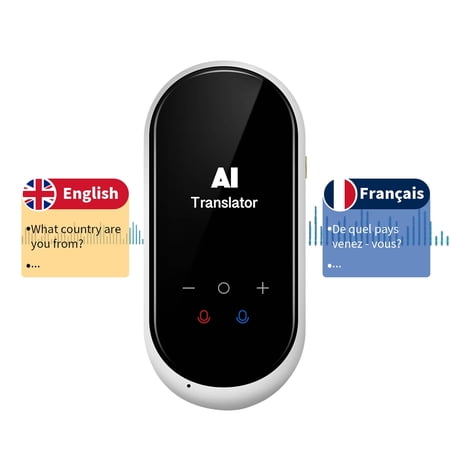 Real-Time Translator Device , Support 106 Languages AI Language Traductor ,Offline Recording Photo Translation, Two-Way Voice & Camera for Business,Dyslexics Study & Travel-White
