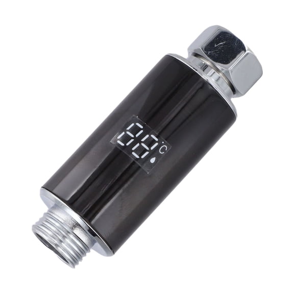 Real Time Water Temperature Display Shower Head with LED Hydroelectric Power and Simple Setup for Home Showers