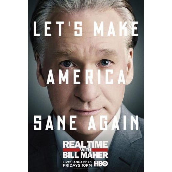 Real Time With Bill Maher poster Metal Sign 8inx 12in Metal Print 8x12 Square Adults Best Posters