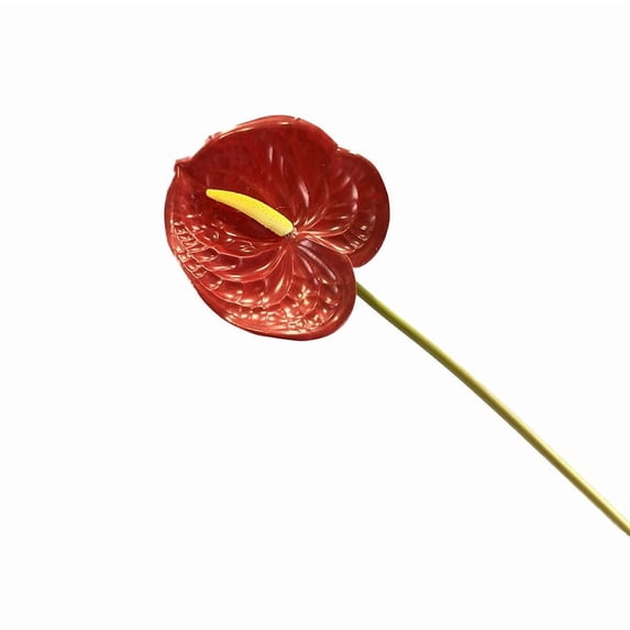 Real Touch Anthurium Artificial Flowers, Silk Filler for Wedding Bouquets Centerpieces Vase Table Floral Arrangement Home Garden Decoration