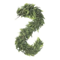 Real Touch Cedar Garland - Artificial Christmas Garlands Faux Green Cedar Fake Pine Needles Garland for Fireplace,Table, Stairs, Mantle, Window,Indoor Outdoor,Home,Holiday Decor