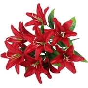 Real Touch Lilies with Stems, 1-6Pcs Artificial Lily Flowers for Wedding Floral Arrangements, Lilies Bouquet for Home Table Centerpiece Office Decor Vase