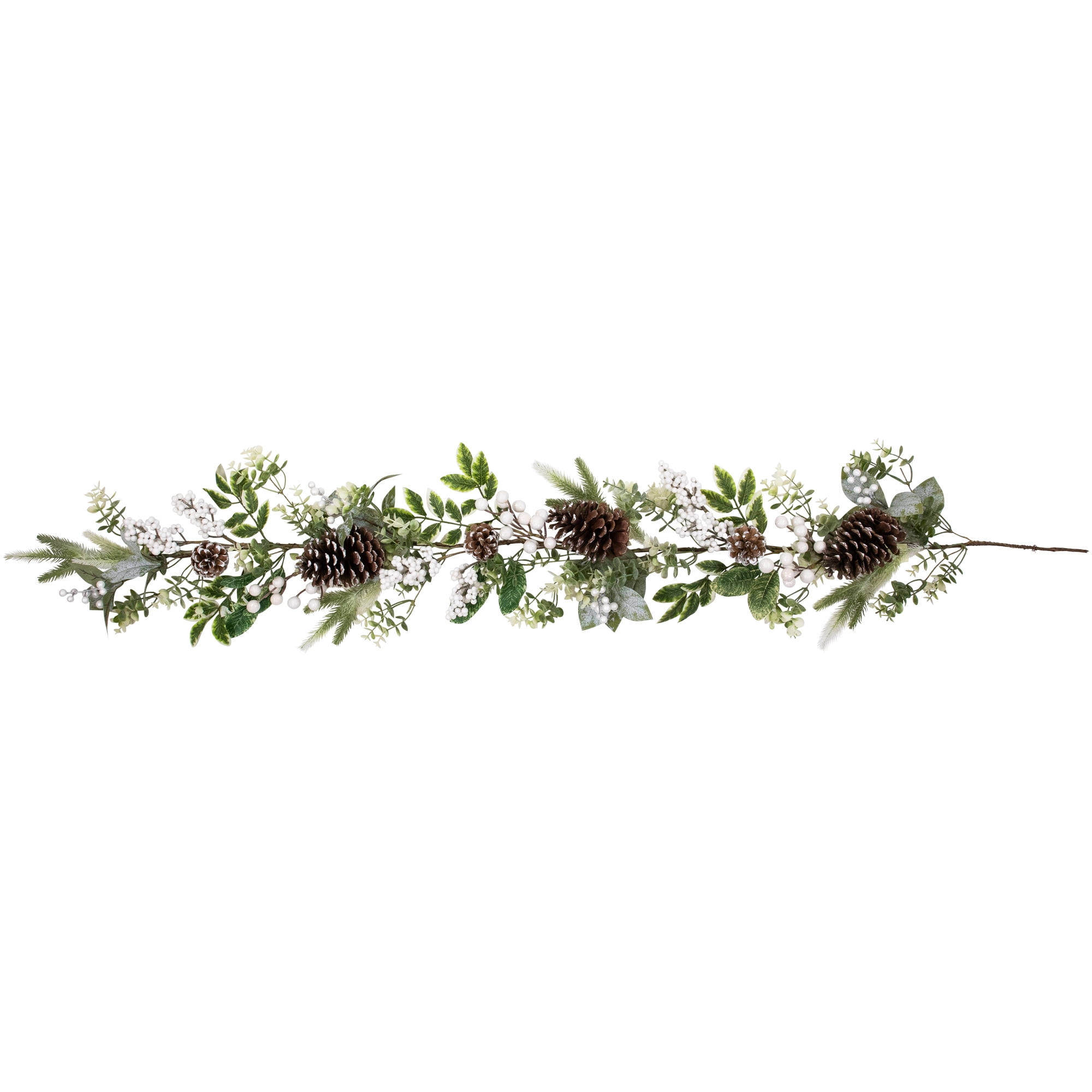 Real Touch?? Frosted Pinecones Artificial Christmas Garland - 5' x 10" - Unlit