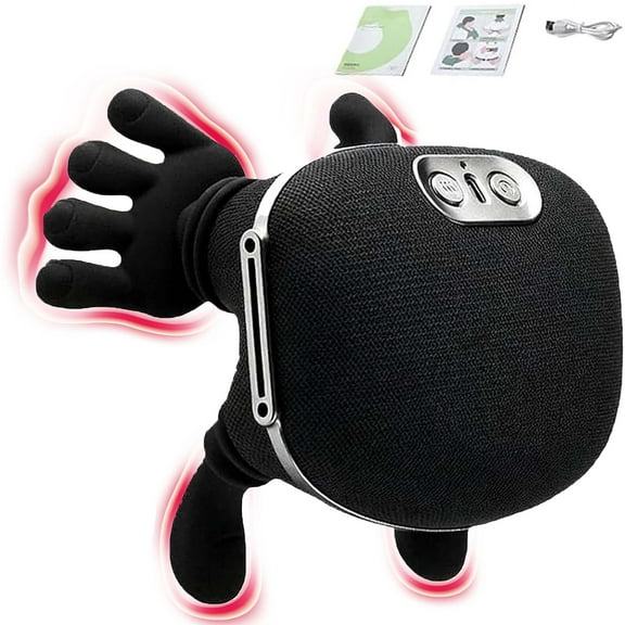Real Touch Heat Massager - 4D Wireless Kneading Therapy, Hand-Like Deep Knead & Soothing Warmth, Advanced Thermal Device for Home & Travel