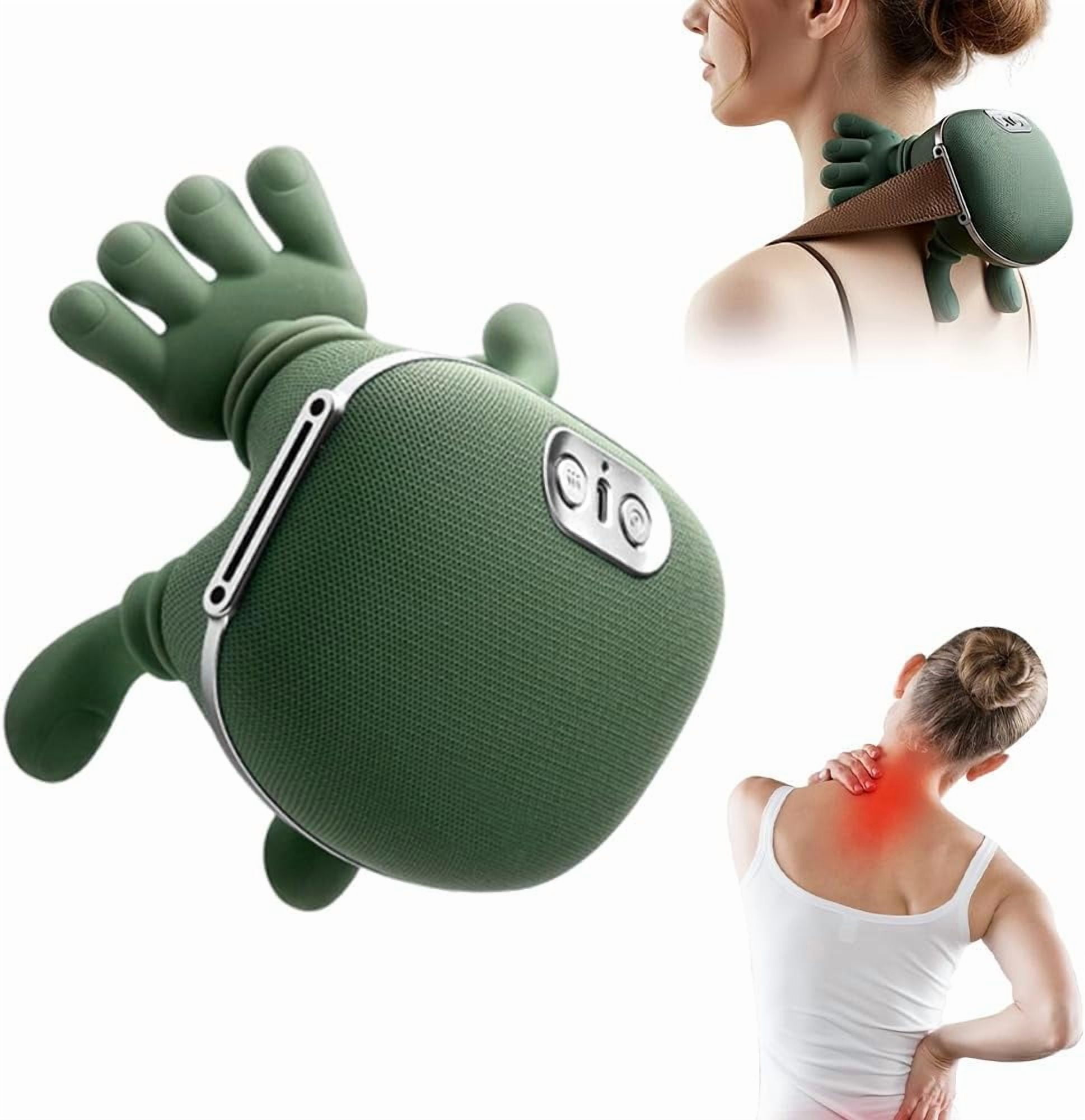 Real Touch Heat Massager, Neck Massager, Portable Shiatsu Neck and Back Massagers, Electrlc Necks Massagers with Fingers, Ergonomic Hand-Like Design