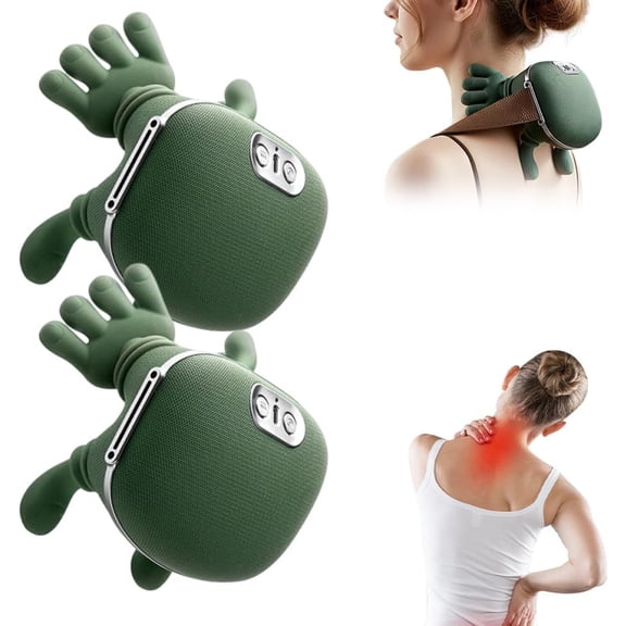 Real Touch Heat Massager, Neck Massager, Portable Shiatsu Neck and Back Massagers, Electrlc Necks Massagers with Fingers, Ergonomic Hand-Like Design