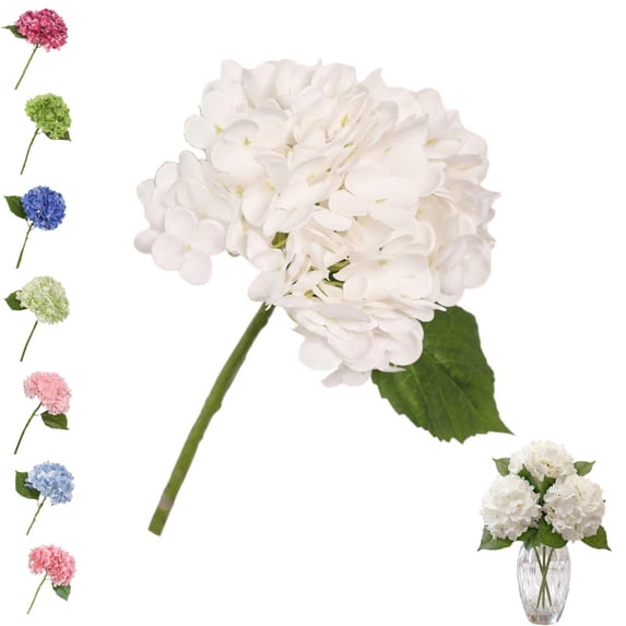 Real Touch Hydrangea Artificial Flowers, Realistic Latex Faux Hydrangeas Flowers for Home Decor Party Arrangements Wedding Bouquets Centerpieces (1Pcs,6 x 12 in)
