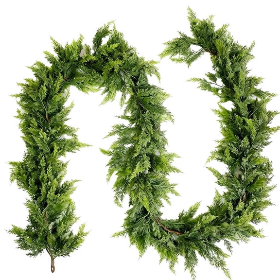 Real Touch Norfolk Pine Garland,Artificial Christmas Norfolk Pine Garlands,Real Touch Greenery Garland for Fireplace, Stairs, Table, Mantle, Wall, Indoor, Outdoor Christmas Decorations