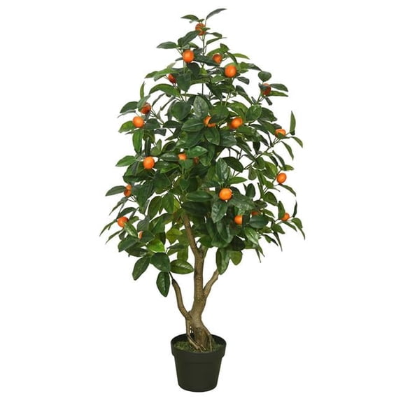 Real Touch Orange Flowering Tree with Pot - 48 in.