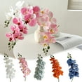 thumbnail image 1 of Real Touch Phalaenopsis Orchid Stem | 9 Stems Artificial Silk Flowers | Realistic White Pink Orange Blue Green | 38.58 Inch Luxury Home Decor for Wedding Party Living Room Table Centerpiece, 1 of 6