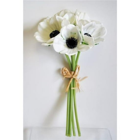 Real Touch White Anemone Bouquet Artificial Flowers