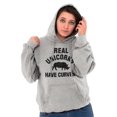 thumbnail image 1 of Real Unicorns Have Curves Rhinoceros Hoodie Sweatshirt Women Brisco Brands L, 1 of 6