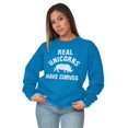 thumbnail image 1 of Real Unicorns Have Curves Rhinoceros Women Crewneck Sweatshirt Brisco Brands 5X, 1 of 6