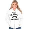 thumbnail image 1 of Real Unicorns Have Curves Rhinoceros Womens Plus Size Graphic Zipper Hoodie Brisco Brands 5X, 1 of 5