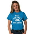 thumbnail image 1 of Real Unicorns Have Curves Rhinoceros Women's Graphic T Shirt Tees Brisco Brands X, 1 of 6
