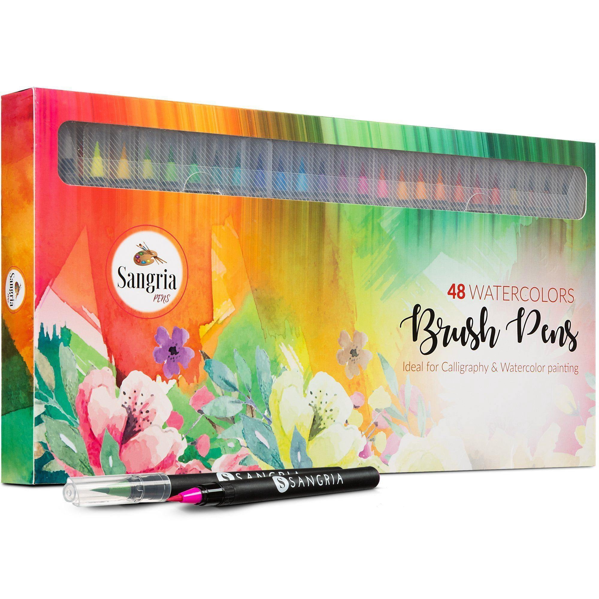 Real Watercolor Brush Pens - Set of 48