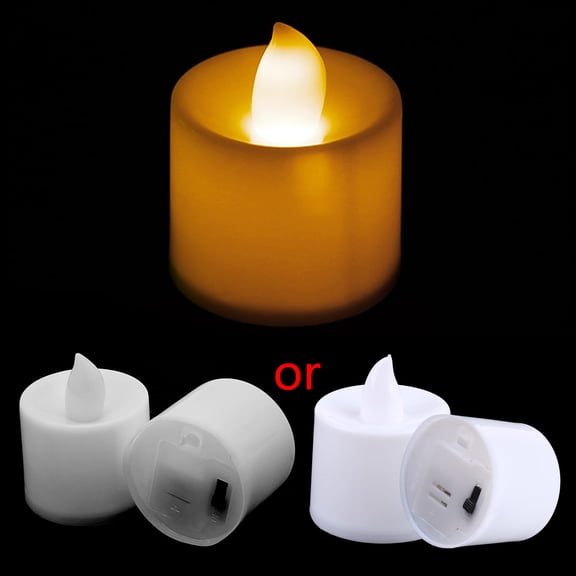 Real Wax Fake Wick Moving Flame Faux Wickless Pillar Battery Operat Flameless LED Tea Lights Use