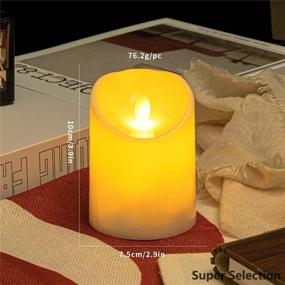 Real Wax Flameless LED Candles With Remote Control, Battery Operated Pillar Candles With 24-Hour Timer & Moving Flickering Flame For Home Decor (Batteries Not Included),Height 10cm-1pc,funny