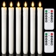 thumbnail image 1 of Real Wax LED Flameless Taper Candles with Timer, Dripless Fake Candlesticks with 3D Flickering Flame, 9.6 Inches White Window Candle for Fireplace Christmas Halloween, 1 of 9