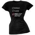thumbnail image 1 of Real Woman Hook Up Funny Black Juniors Soft T-Shirt - X-Large, 1 of 1